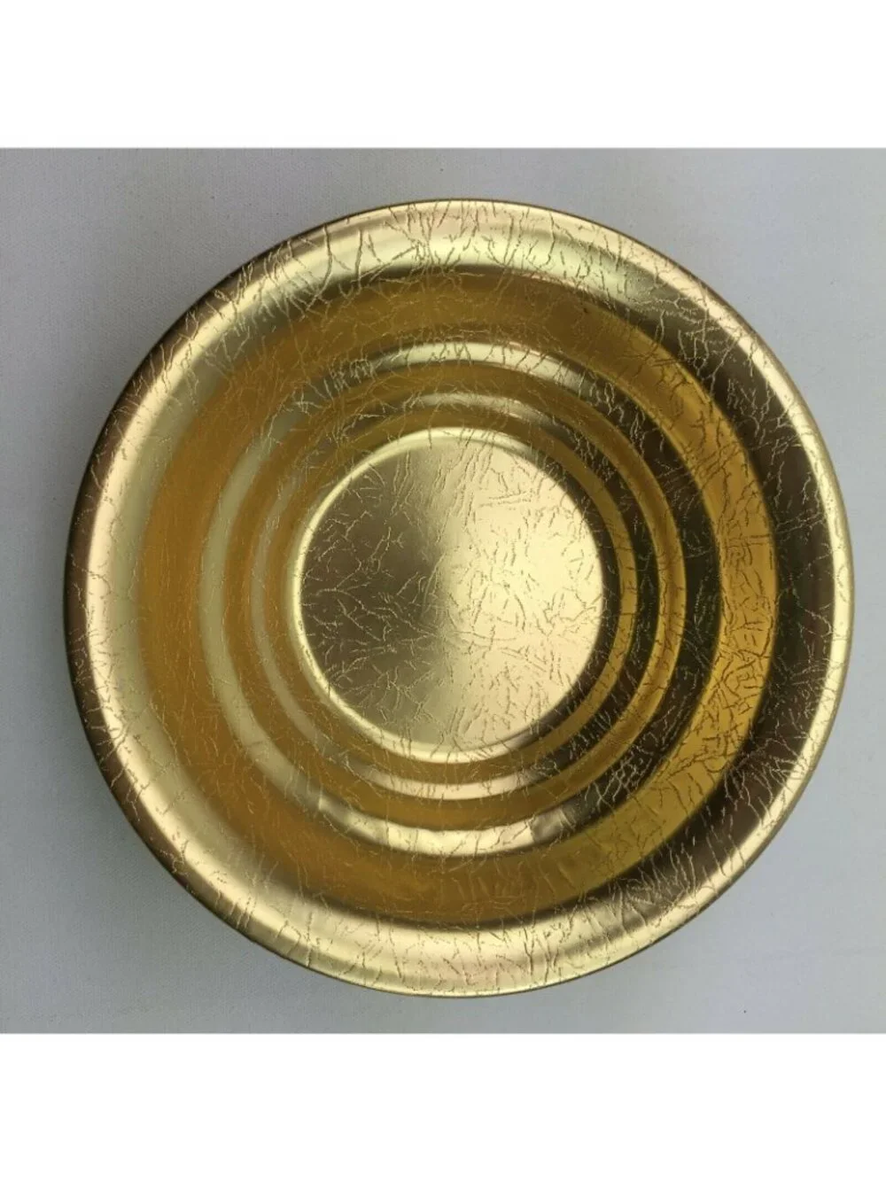 Vintage 60s West Bend Aluminum Round Bowl Decorative Gold Tabletop Accent Decor